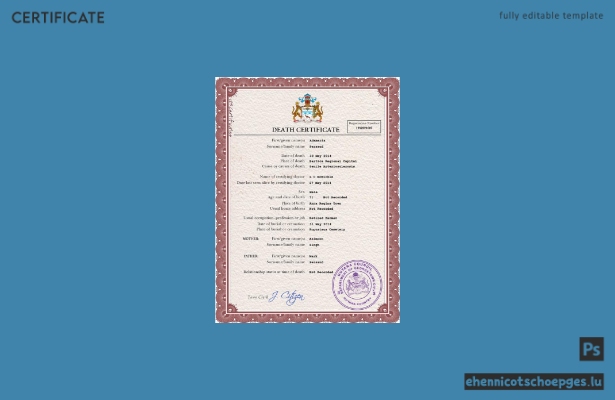 Guyana Personenstandsurkunde (PSD-Beispiel)